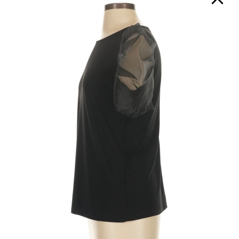 Tash + Sophie Black BLACK CHIFFON PUFF SLEEVE TOP - Picture 7 of 11